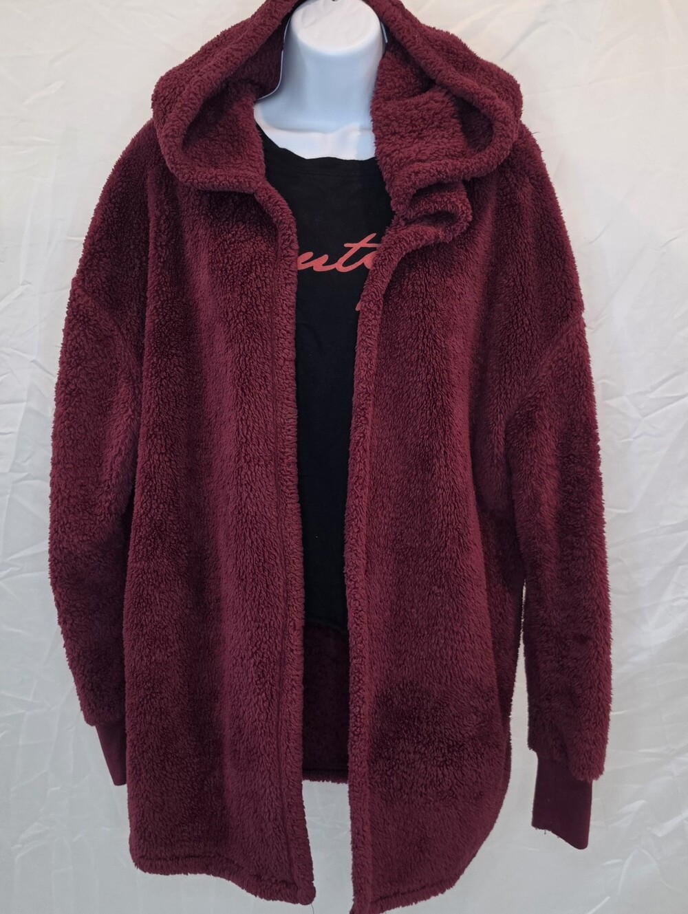 Burgandy Fluffy Jacket